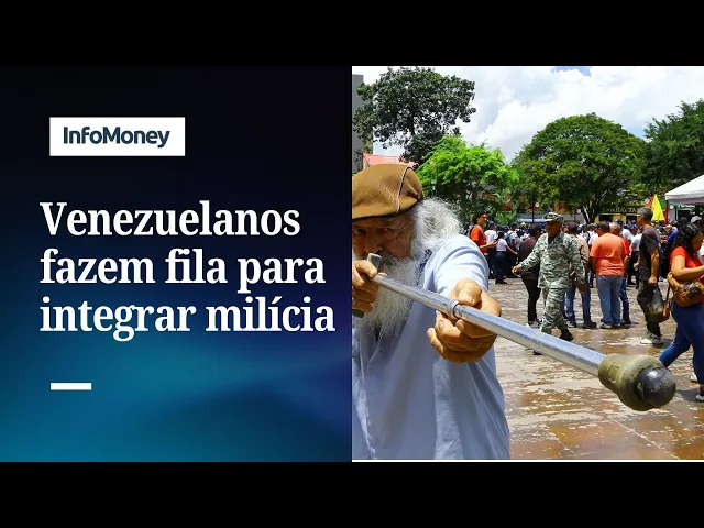 Venezuelanos de todas as idades formam filas para se alistar na Milícia Bolivariana - Imagem do artigo original