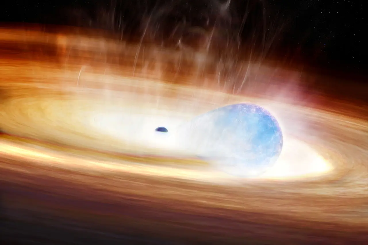 Imagem destacada - Astrônomos registram supernova inédita provocada por interação entre estrela gigante e buraco negro