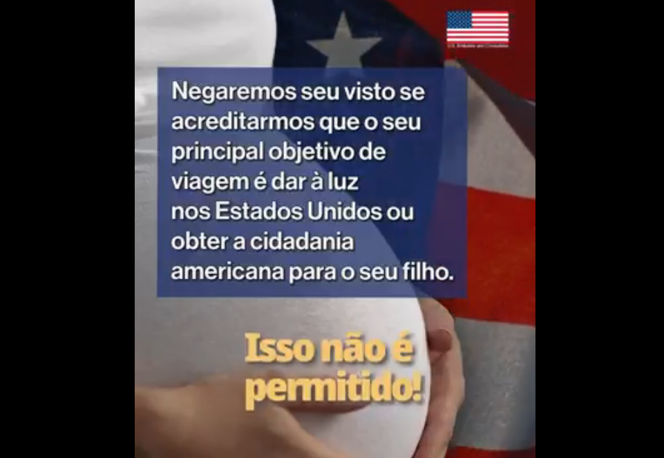 Imagem destacada - Embaixada dos EUA no Brasil adverte grávidas sobre veto a visto para “turismo de nascimento”