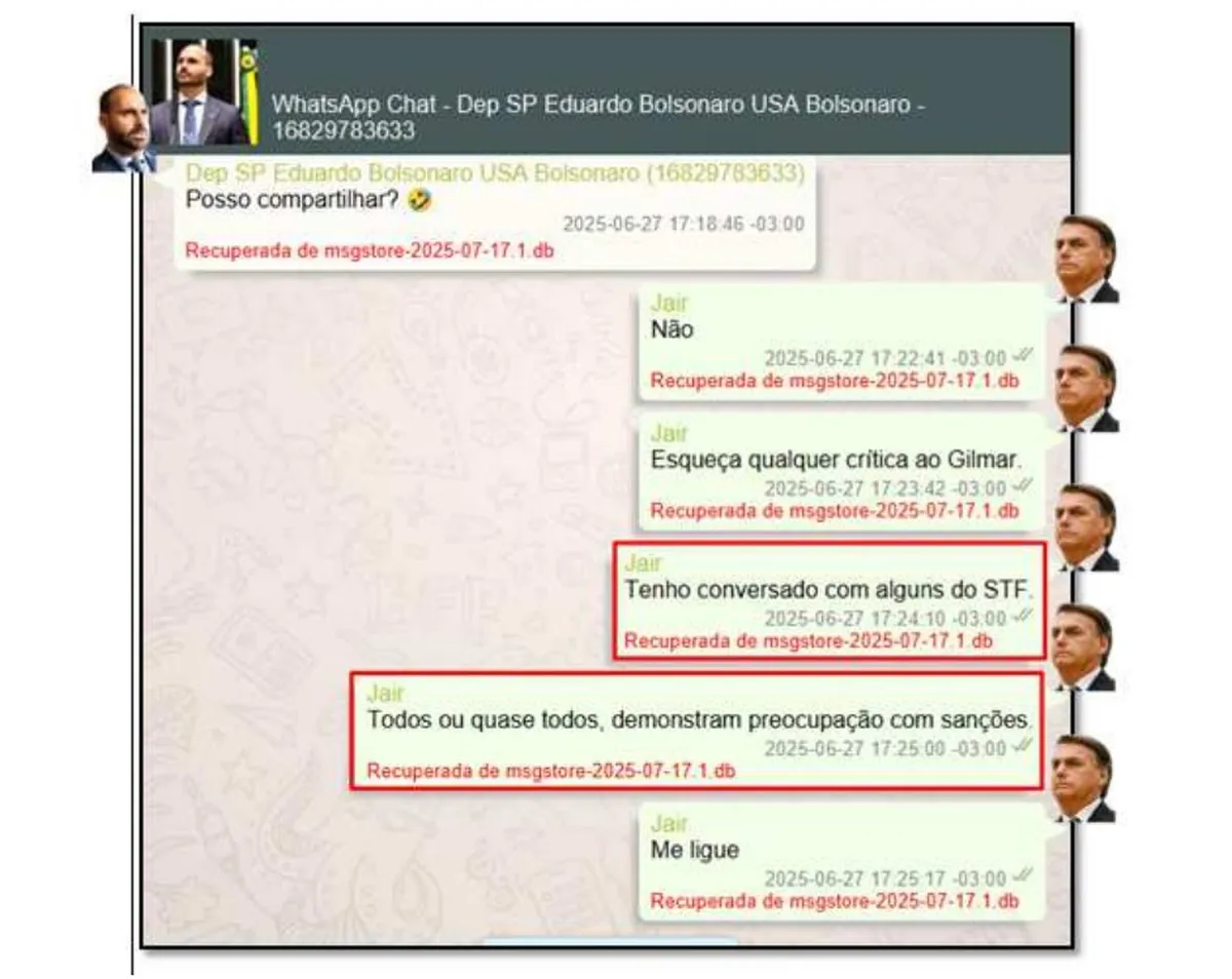 Imagem destacada - Gilmar Mendes nega conversa recente com Jair Bolsonaro citada em mensagens obtidas pela Polícia Federal