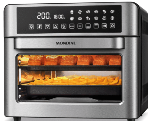 Fritadeira Air Fryer Forno Oven Digital 25l, Mondial, Preto/inox