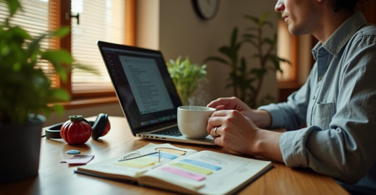 Rotina Produtiva em Casa: Técnicas de Pomodoro, Tempo de Foco e Pausas Eficientes para Maximizar Resultados no Home Office
